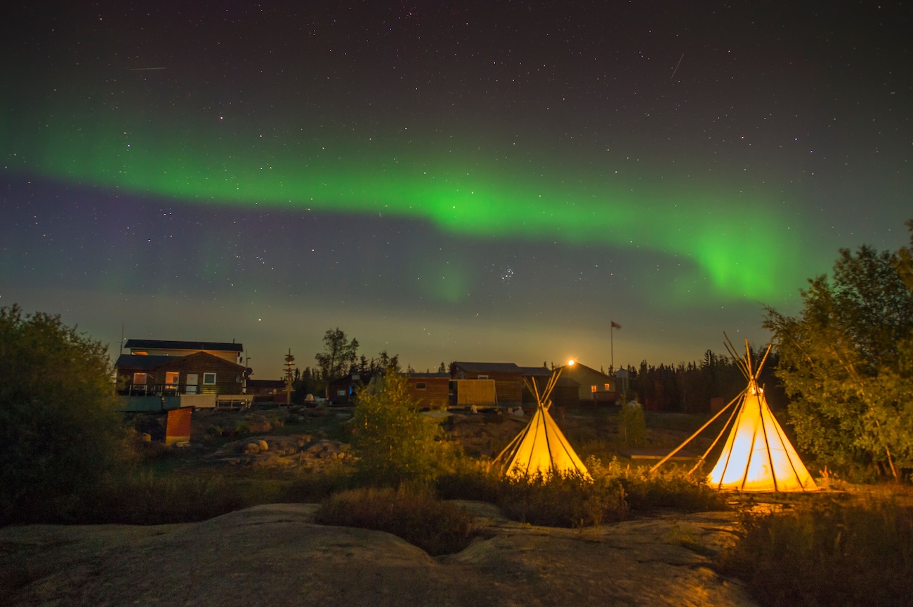 Hattie Cove Campground at dusk in Pukaskwa National Park, Ontario