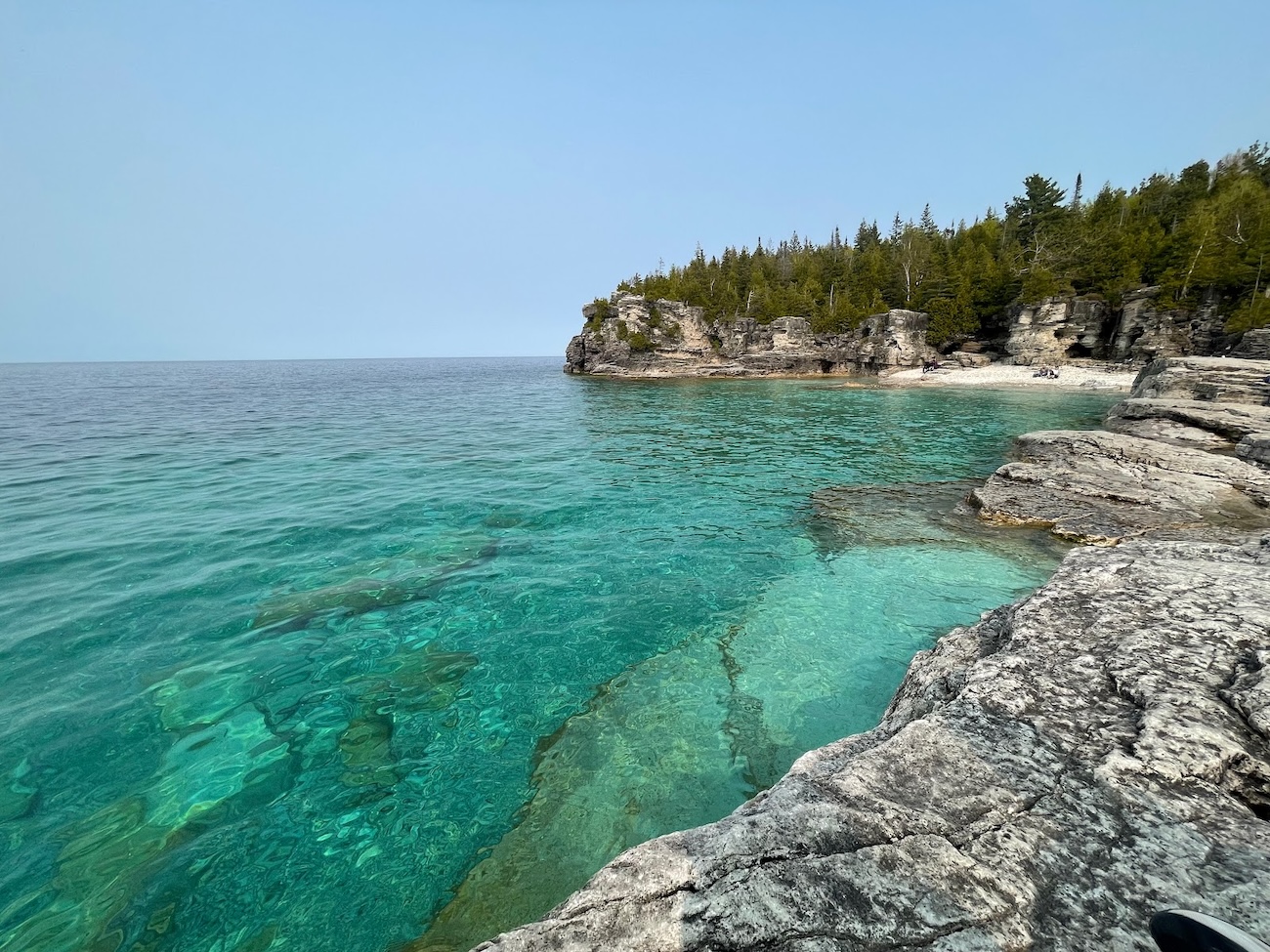 Rocky limestone beach at Indian Head Cove Bruce Peninsula