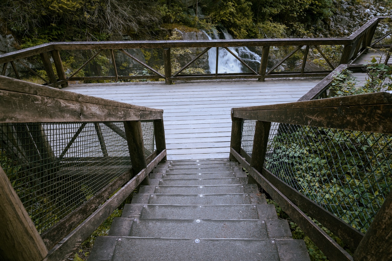 View of Inglis Falls from the accessible lookout platform