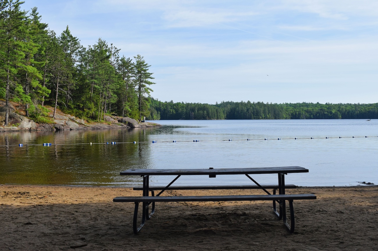 Kelso Beach at Nawash Park with sandy shore and Georgian Bay