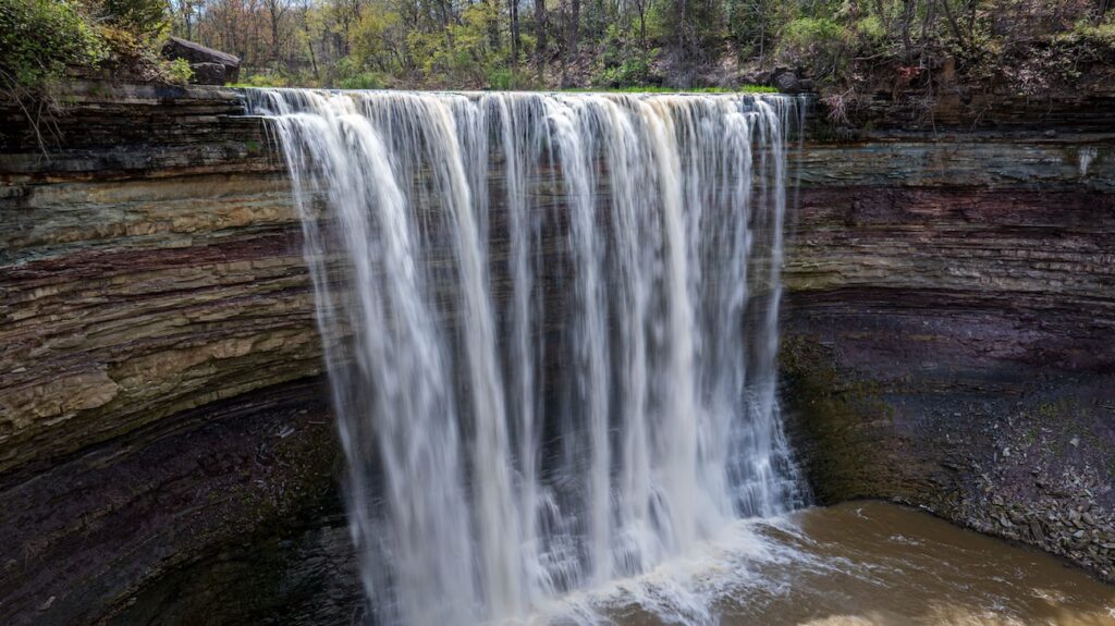 Lower Decew Falls viewed from the Bruce Trail rim near Morningstar Mill in St. Catharines Ontario