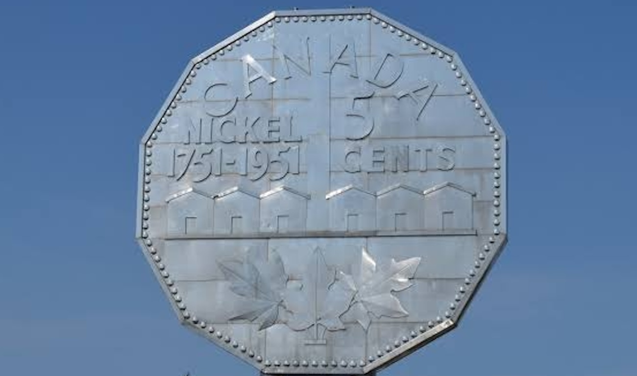 Close-up of the Big Nickel showing King George VI design