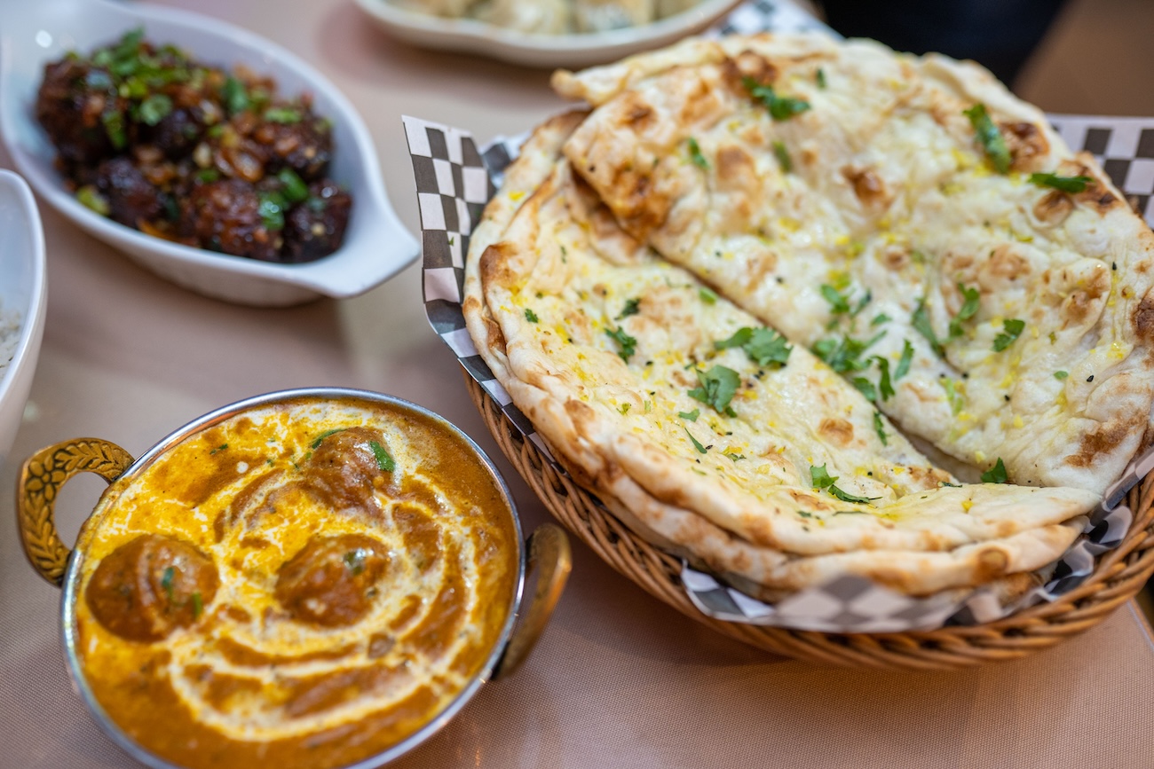 Butter chicken and naan at Fergus Tandoori Grill
