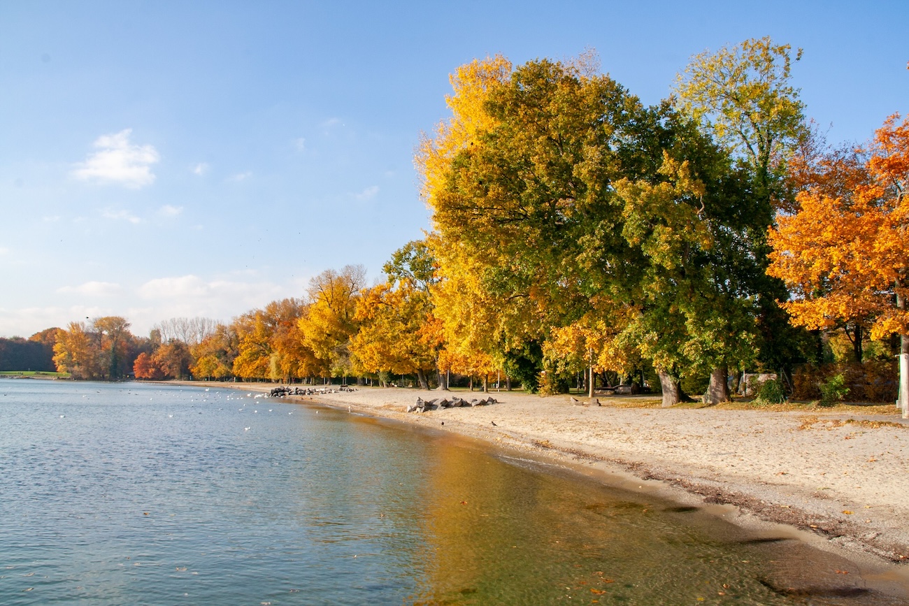 Accessible beach mat and facilities at Thessalon Lakeside Park Campground